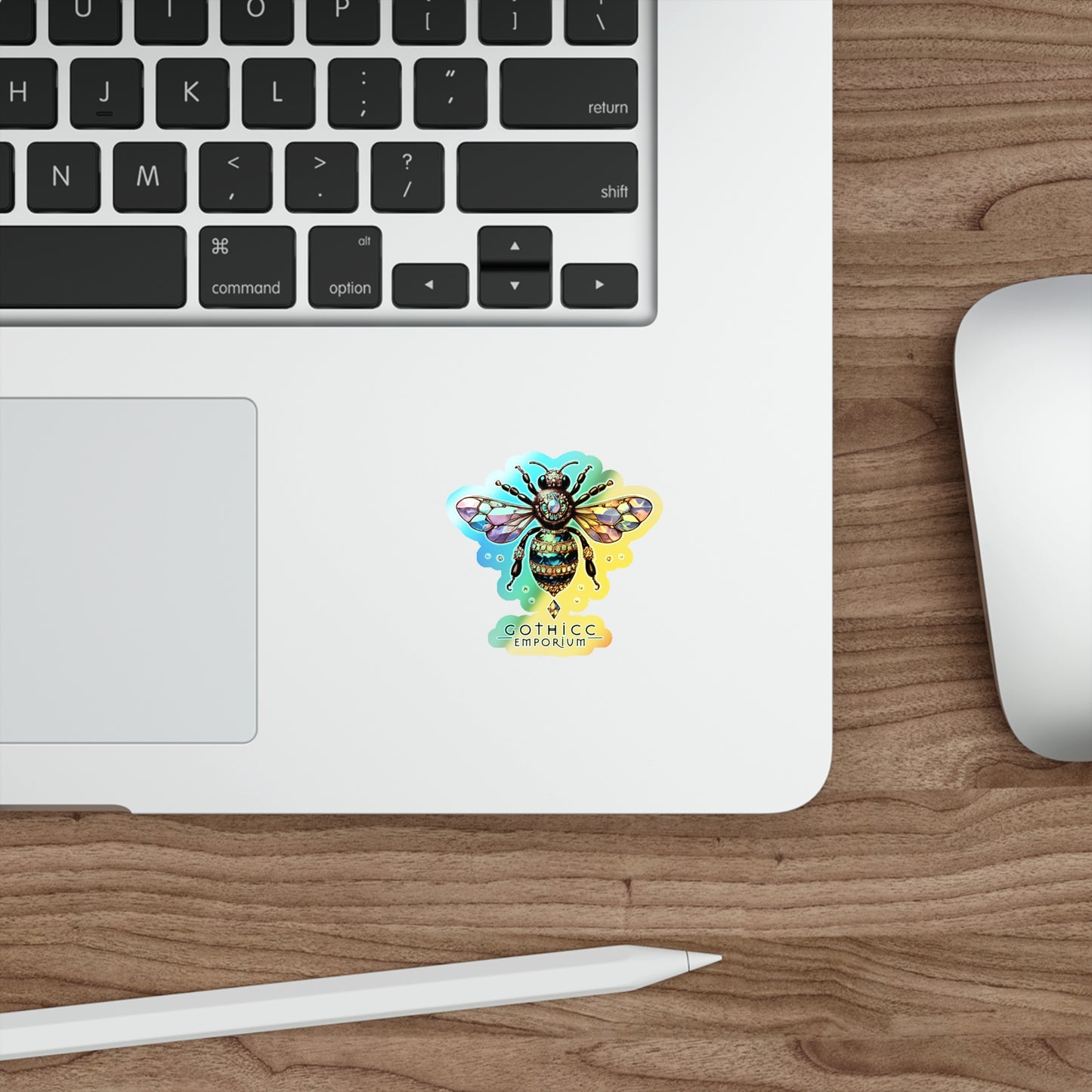 🐝 “BEEJEWEL” Holographic Die-Cut Sticker — buzzworthy sparkle with bite 💎🖤🌈