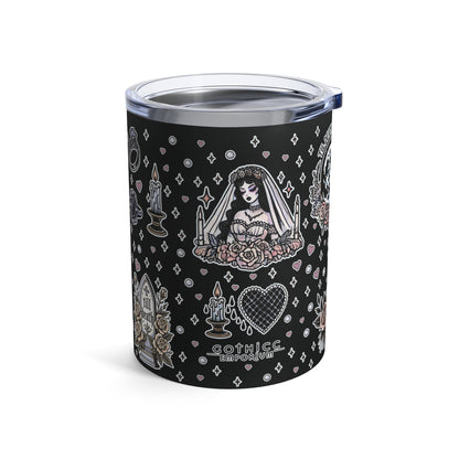 "Bride” Tumbler – 10oz Black— elegant, edgy, and made for matrimony with bite 💍🖤🥂✨