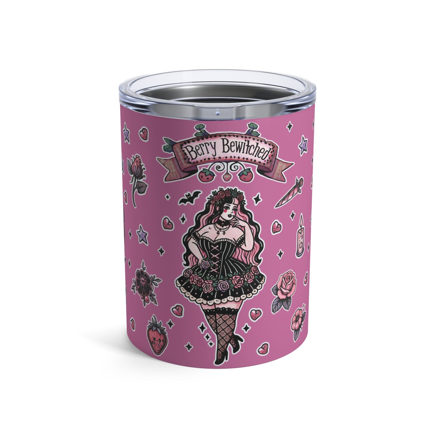 “Berry Bewitched” Tumbler – 10oz pink— sultry, sweet, and steeped in magic 🍓🔮🖤✨