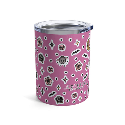 “Soft Goth” Tumbler – 10oz in pink — delicate, dangerous, and made to sip in silence and slay 🖤🌫️✨