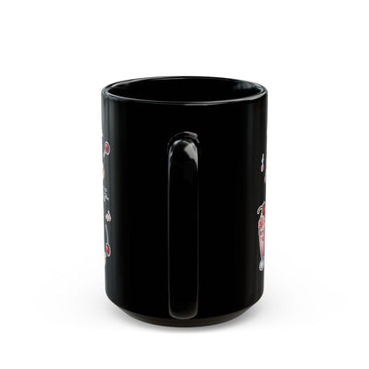 “Milkshake Cow” Black Mug – 11oz & 15oz — sweet, savage, and made to stir the pot 🐄💅🥤🖤