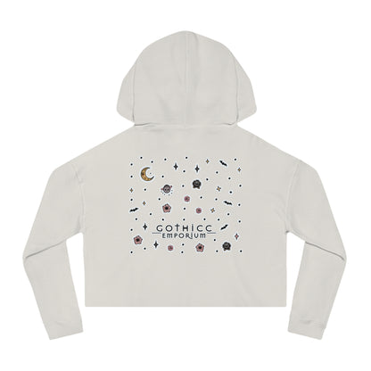 “Soft Goth” Cropped Hooded Sweatshirt — tender, toxic, and softly unbothered 🖤🌫️🕸️✨