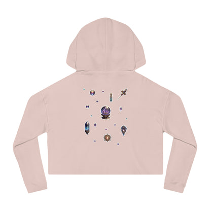 🔮 “Crystal Gem” Cropped Hooded Sweatshirt — glowing, grounded, and glam in every layer 💎🌙🖤✨