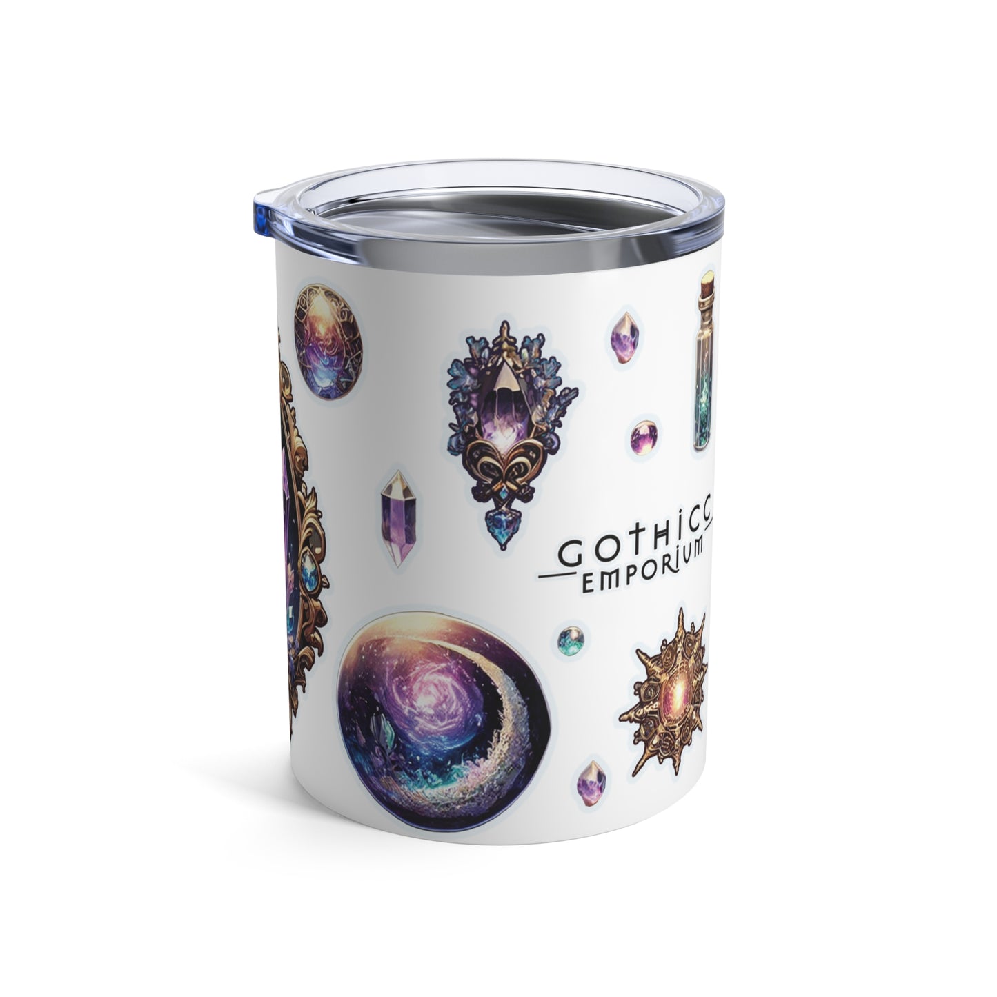 “Crystal Gem” Tumbler – 10oz — radiant, resilient, and ready to recharge 💎☕🌌🖤