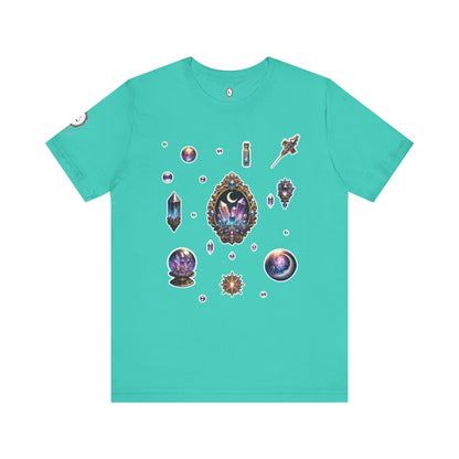 “Crystal Gem” Unisex Jersey Short Sleeve Tee — smooth, sharp, and charged with cosmic energy 💎🌌🖤
