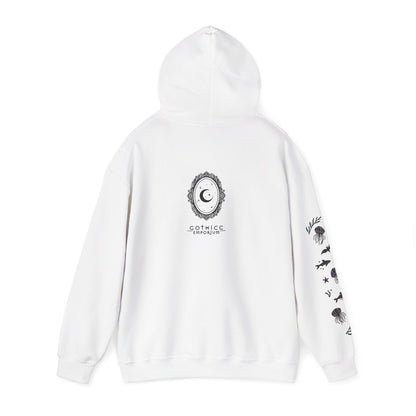 🧜‍♀️“Siren in the Shadows” Unisex Heavy Blend™ Hooded Sweatshirt — haunting, hypnotic, and draped in danger 🖤🌊🧜‍♀️🌑