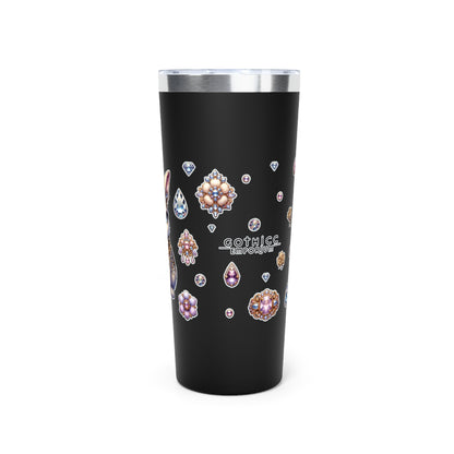 “Jeweled Bunny” Copper Vacuum Insulated Tumbler – 22oz — cute, cold, and always in control 🐰💅💎🖤