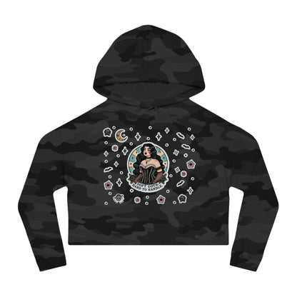 “Soft Goth” Cropped Hooded Sweatshirt — tender, toxic, and softly unbothered 🖤🌫️🕸️✨