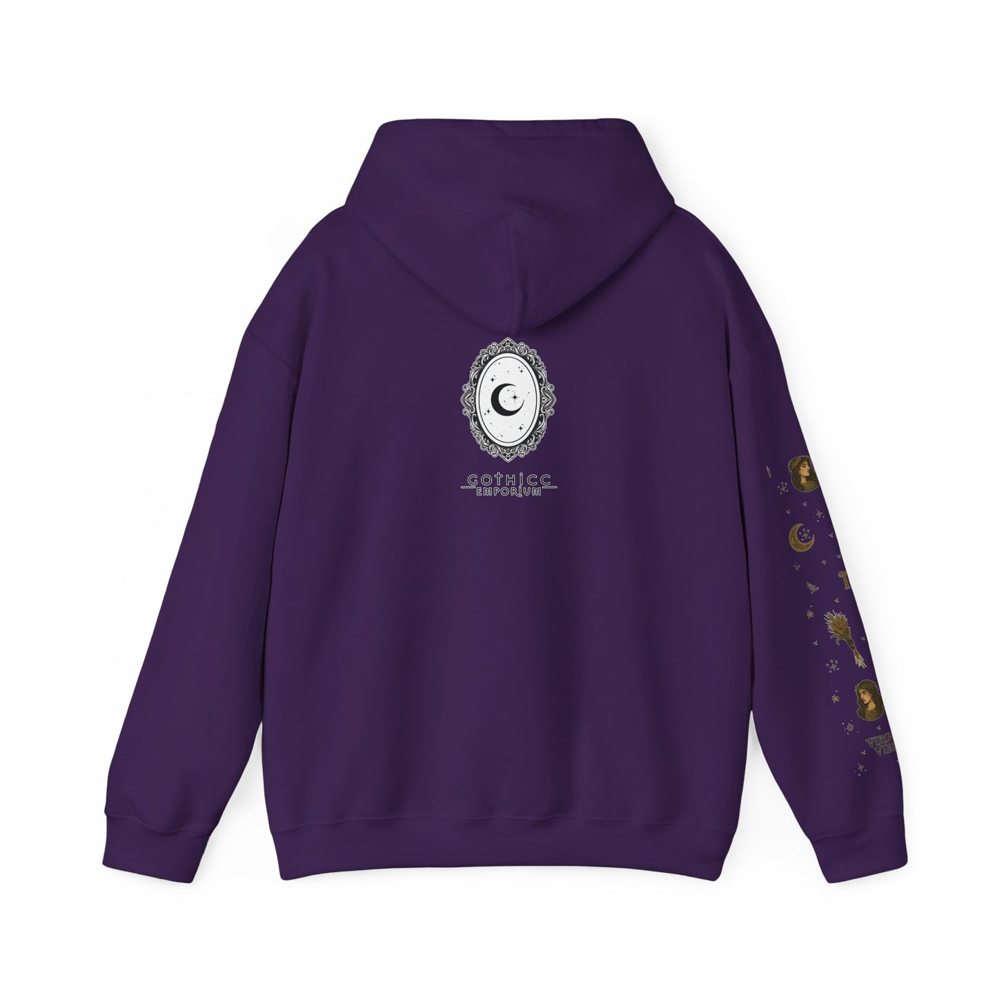“Virgo” Unisex Heavy Blend™ Hooded Sweatshirt — organized, observant, and witchy in the best way ♍🖤✨