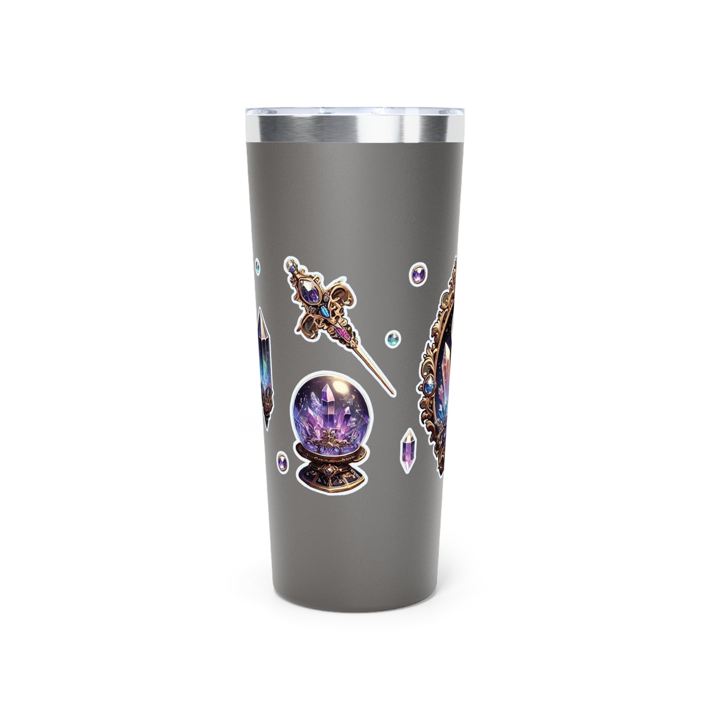 “Crystal Gem” Copper Vacuum Insulated Tumbler – 22oz — radiant energy in every sip 💎🌙☕🖤