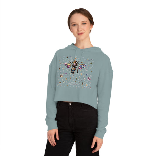 🐝“BEEJEWEL” Cropped Hooded Sweatshirt — sweet like nectar, stung with style 🖤💎