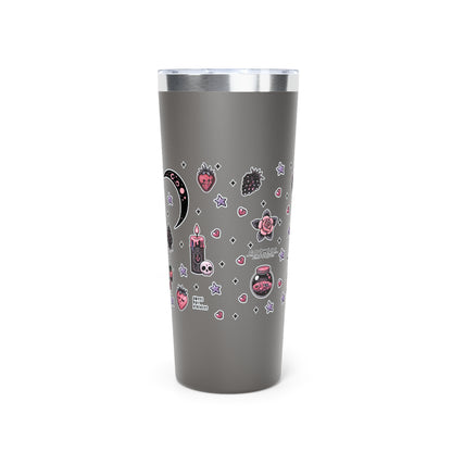 “Berry Bewitched” Copper Vacuum Insulated Tumbler – 22oz — sweetly cursed, sipped with power 🍓🌙🔥🖤
