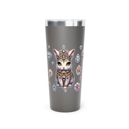“Jeweled Bunny” Copper Vacuum Insulated Tumbler – 22oz — cute, cold, and always in control 🐰💅💎🖤