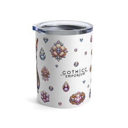 “Jeweled Bunny” Tumbler – 10oz — sweet, sparkly, and built for bold sips 🐰💅💎🖤