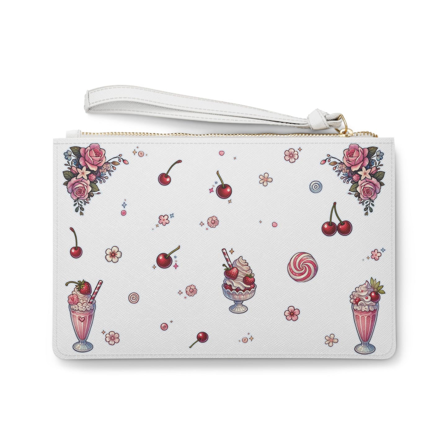 "Milkshake Cow" Clutch Bag in White