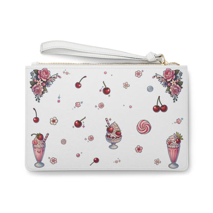 "Milkshake Cow" Clutch Bag in White