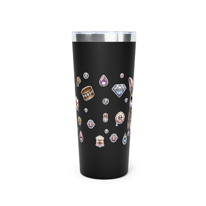 “Jeweled Bunny” Copper Vacuum Insulated Tumbler – 22oz — cute, cold, and always in control 🐰💅💎🖤