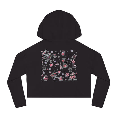 🍓“Berry Bewitched” Cropped Hooded Sweatshirt — juicy, hexed, and laced with dark sweetness 🔮🖤✨