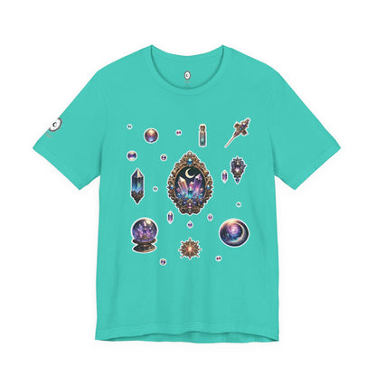 “Crystal Gem” Unisex Jersey Short Sleeve Tee — smooth, sharp, and charged with cosmic energy 💎🌌🖤