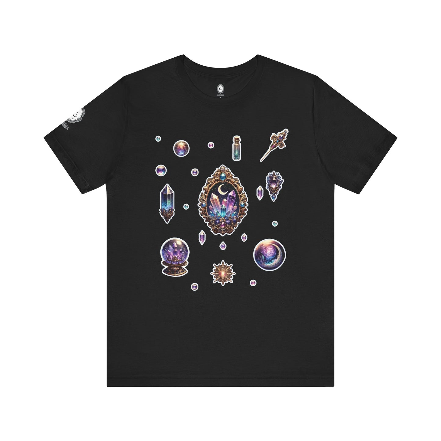 “Crystal Gem” Unisex Jersey Short Sleeve Tee — smooth, sharp, and charged with cosmic energy 💎🌌🖤