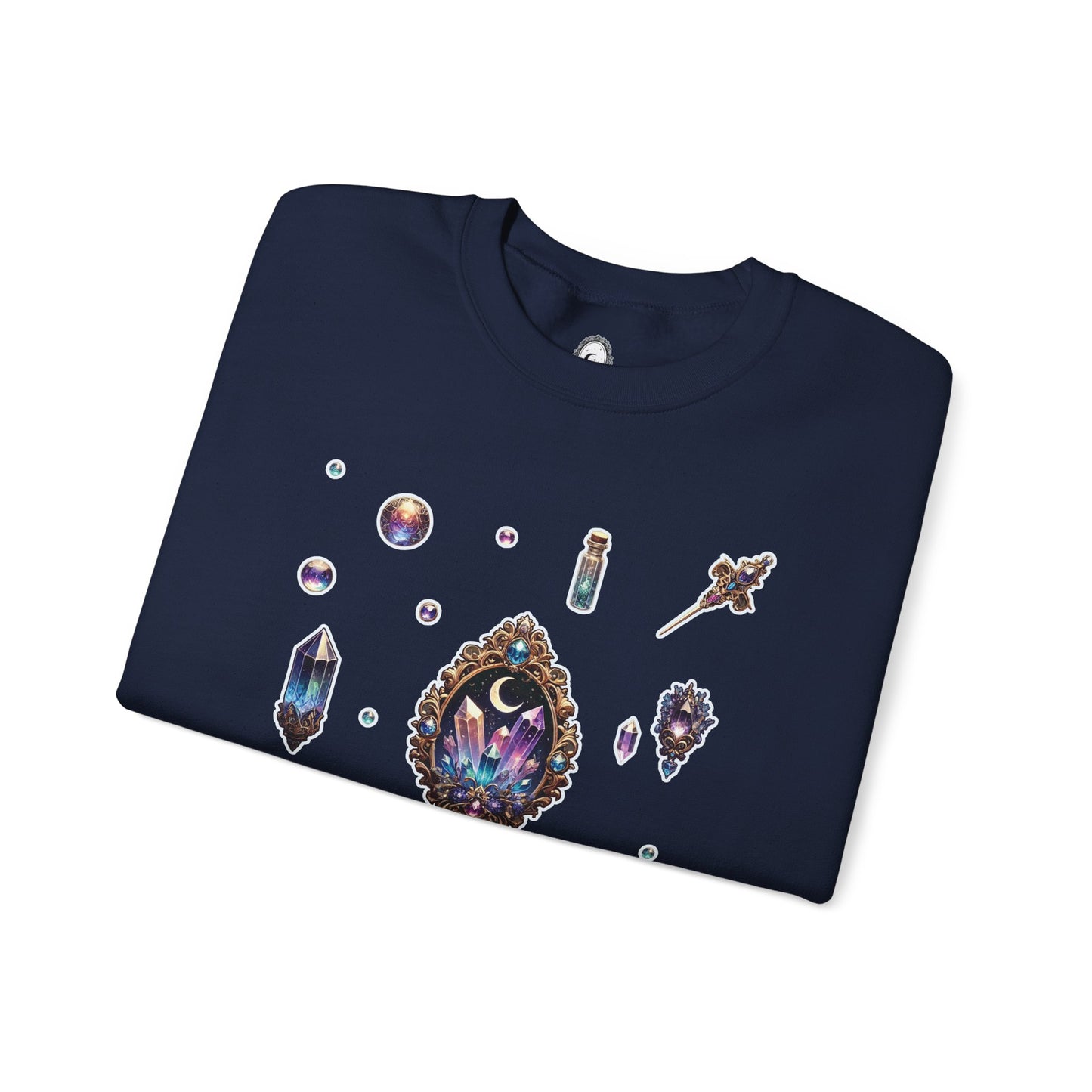 “Crystal Gem” Unisex Heavy Blend™ Crewneck Sweatshirt — soft, strong, and sparkling 💎🌌🖤