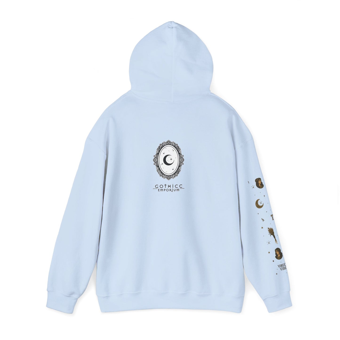 “Virgo” Unisex Heavy Blend™ Hooded Sweatshirt — organized, observant, and witchy in the best way ♍🖤✨