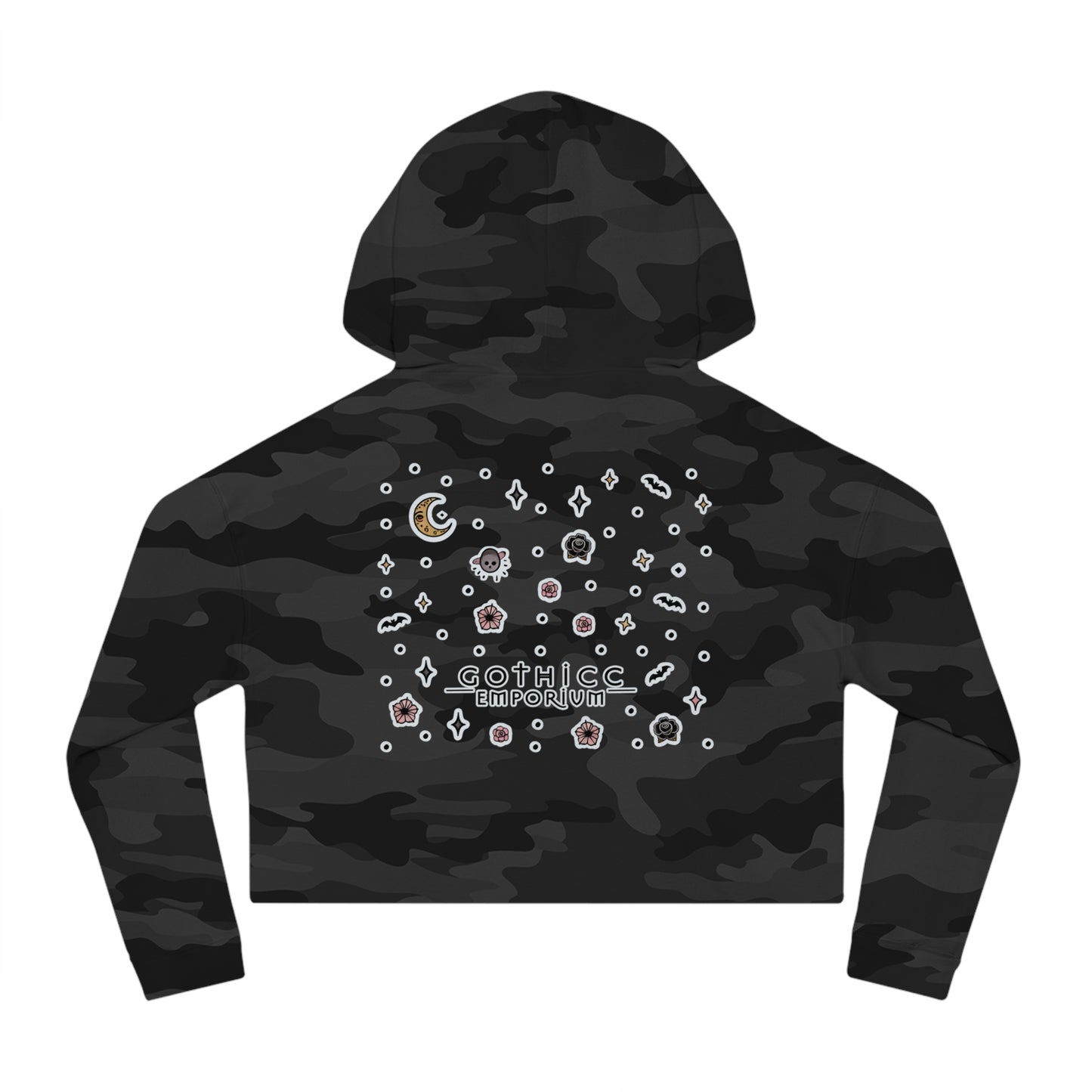 “Soft Goth” Cropped Hooded Sweatshirt — tender, toxic, and softly unbothered 🖤🌫️🕸️✨