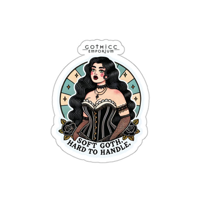 “Soft Goth” Die-Cut Vinyl Sticker — moody magic with a velvet vibe 🌸🖤🕯️✨