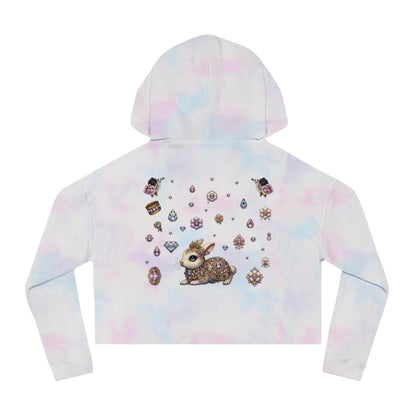 🐰“Jeweled Bunny” Cropped Hooded Sweatshirt — cute, cutthroat, and covered in crystals 🐰💎🖤✨