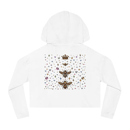 🐝“BEEJEWEL” Cropped Hooded Sweatshirt — sweet like nectar, stung with style 🖤💎