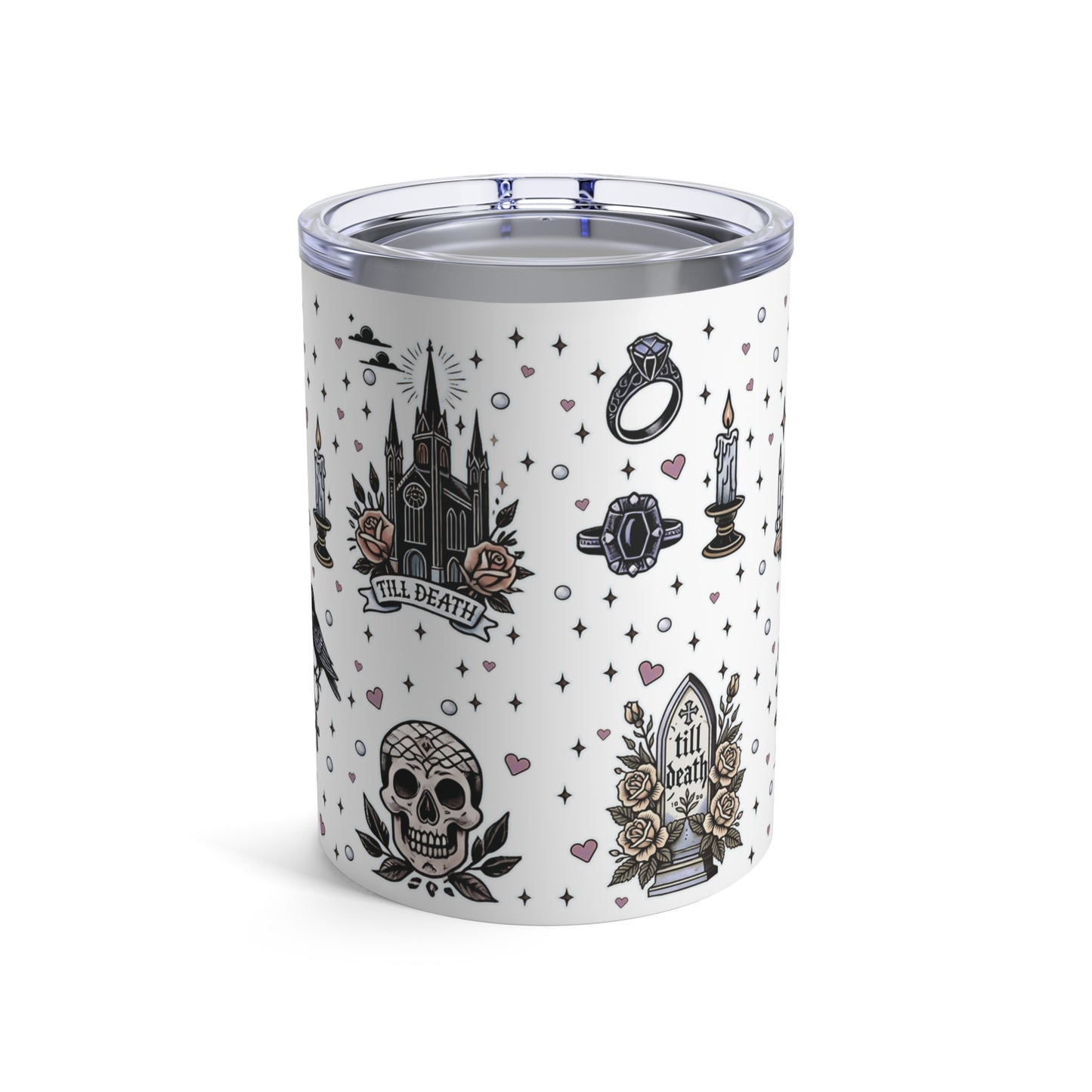 “Bride” Tumbler – 10oz White— veiled in glam, spiked with attitude 💍🥂🖤✨