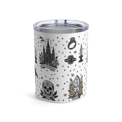 “Bride” Tumbler – 10oz White— veiled in glam, spiked with attitude 💍🥂🖤✨