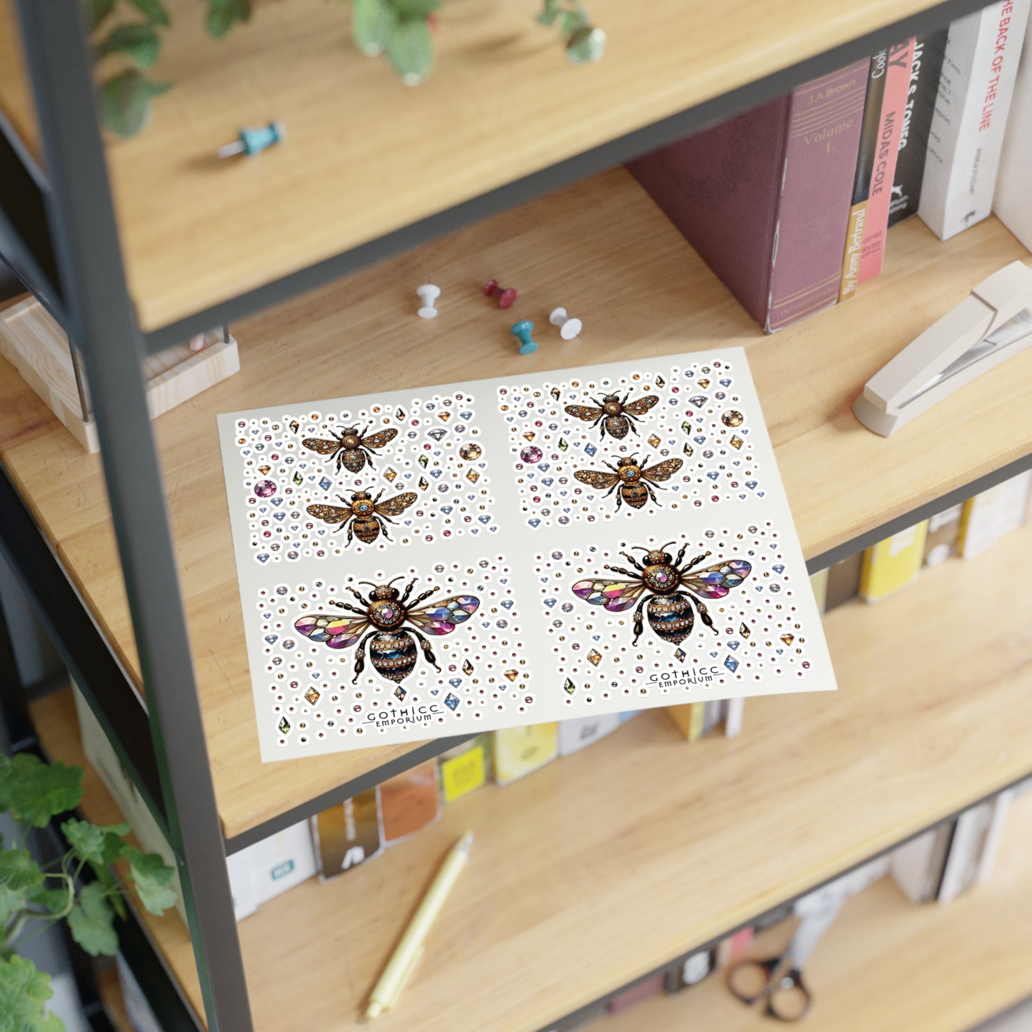 “BEEJEWEL” Sticker Sheet — sting sweet, sparkle sharp 🐝💎🖤✨
