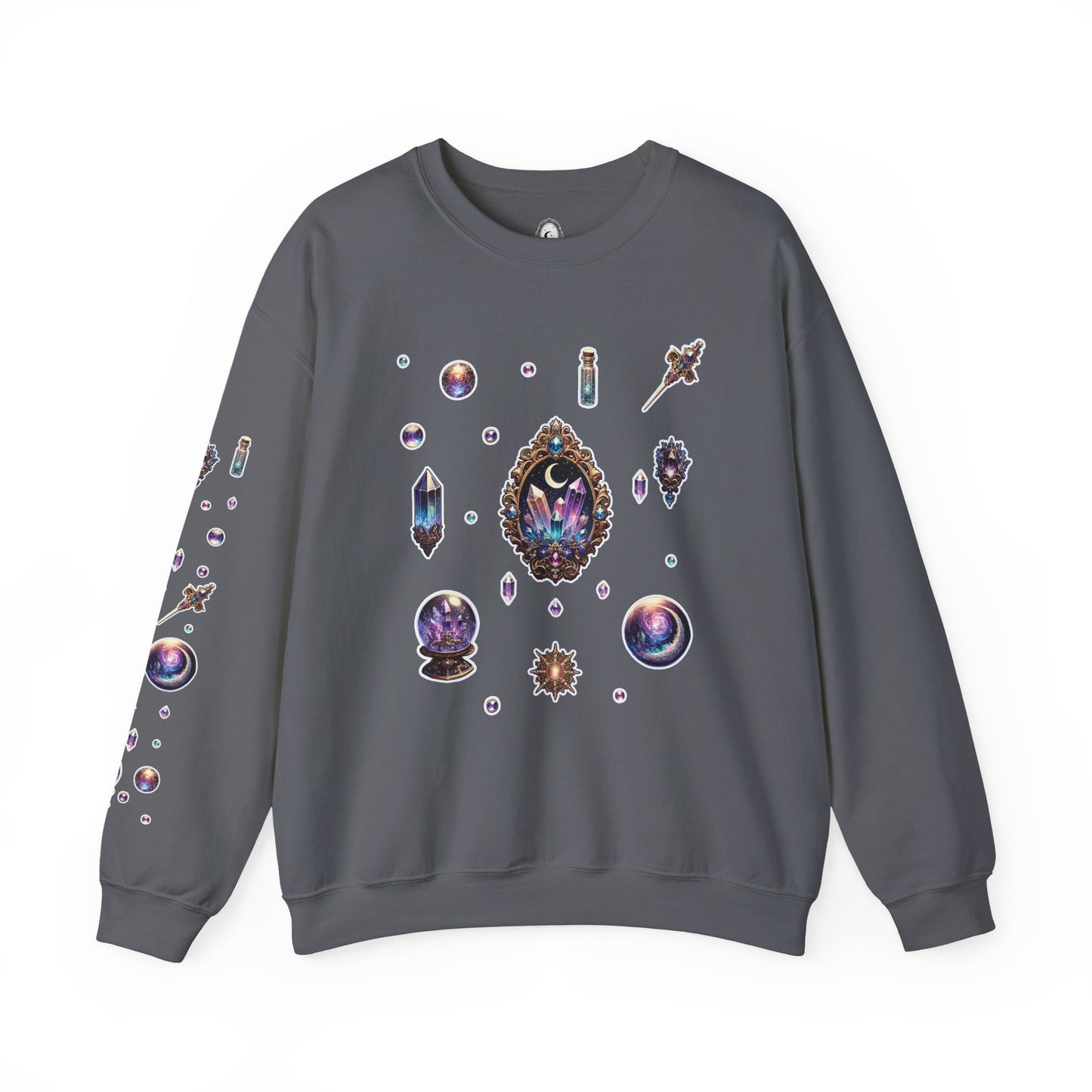 “Crystal Gem” Unisex Heavy Blend™ Crewneck Sweatshirt — soft, strong, and sparkling 💎🌌🖤