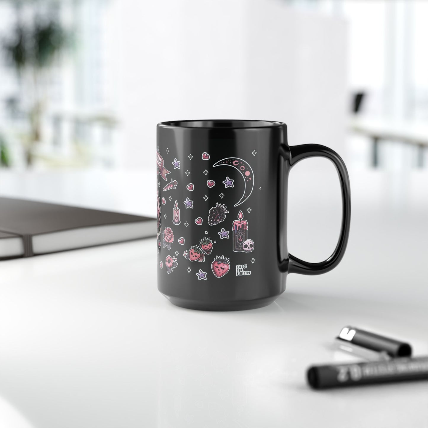 "Berry Bewitched" Black Mug (11oz, 15oz)