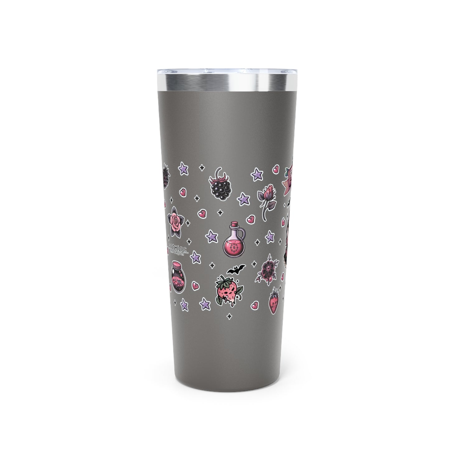 “Berry Bewitched” Copper Vacuum Insulated Tumbler – 22oz — sweetly cursed, sipped with power 🍓🌙🔥🖤