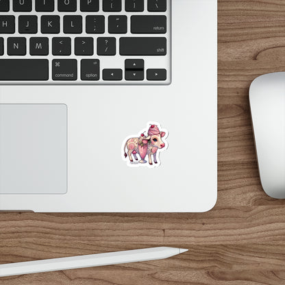 “Milkshake Cow” Die-Cut Vinyl Sticker — udderly unhinged and cute to curse 🐄🍓🖤