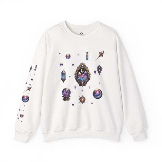 “Crystal Gem” Unisex Heavy Blend™ Crewneck Sweatshirt — soft, strong, and sparkling 💎🌌🖤