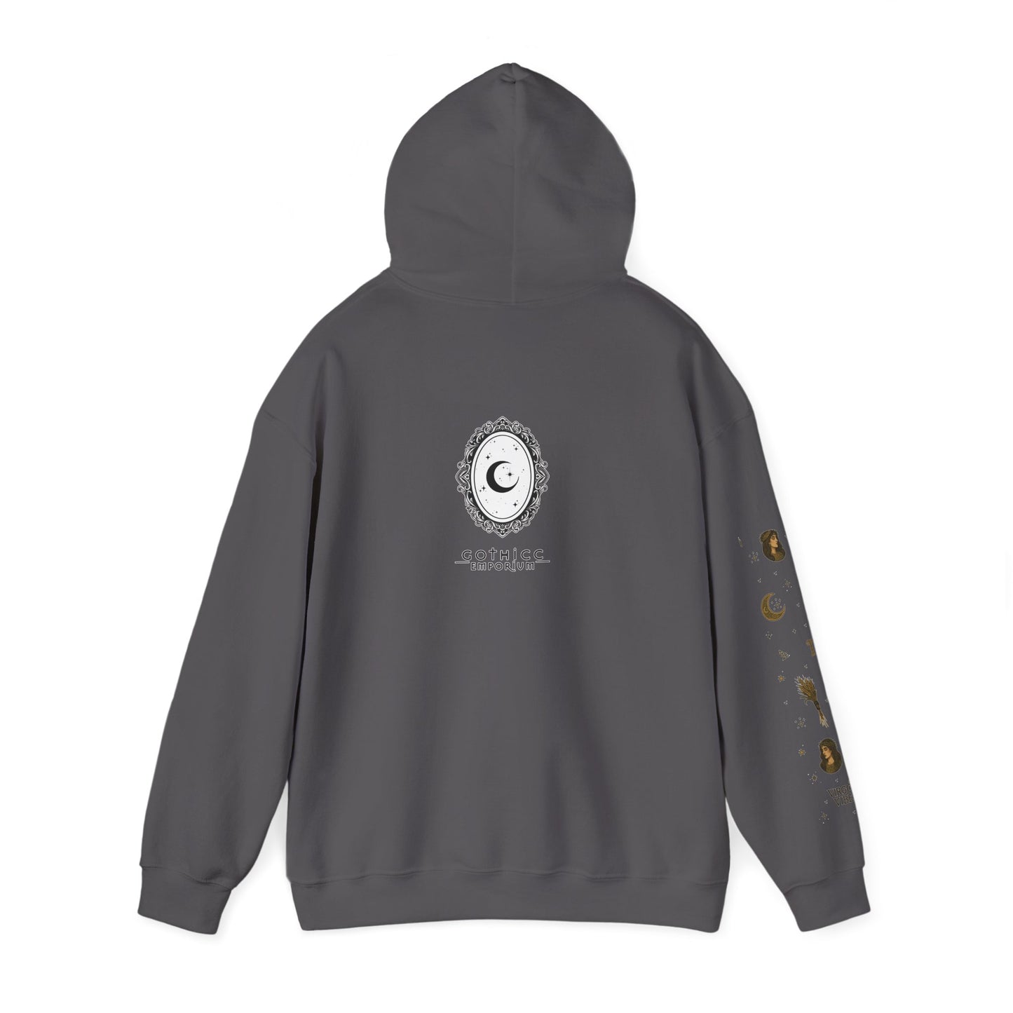 “Virgo” Unisex Heavy Blend™ Hooded Sweatshirt — organized, observant, and witchy in the best way ♍🖤✨