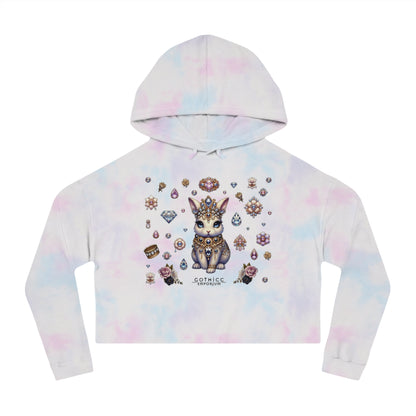 🐰“Jeweled Bunny” Cropped Hooded Sweatshirt — cute, cutthroat, and covered in crystals 🐰💎🖤✨