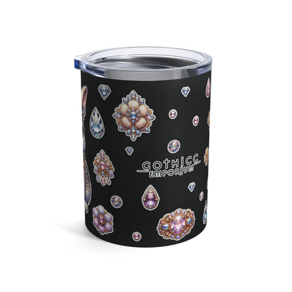Jeweled Bunny” Tumbler – 10oz  Black— glittery, glam, and dangerously adorable 🐰💎🥤🖤
