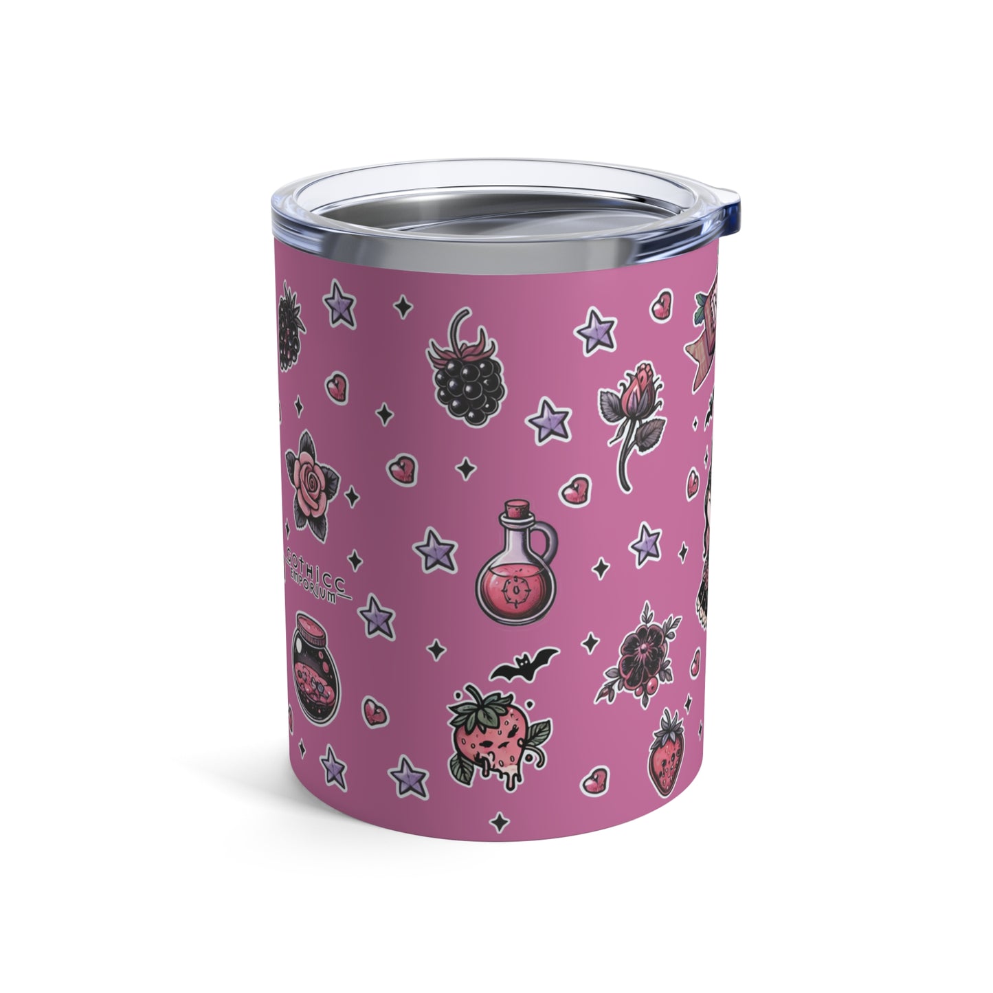 “Berry Bewitched” Tumbler – 10oz pink— sultry, sweet, and steeped in magic 🍓🔮🖤✨