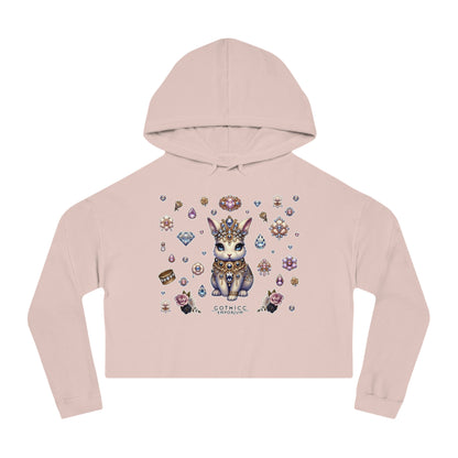 🐰“Jeweled Bunny” Cropped Hooded Sweatshirt — cute, cutthroat, and covered in crystals 🐰💎🖤✨
