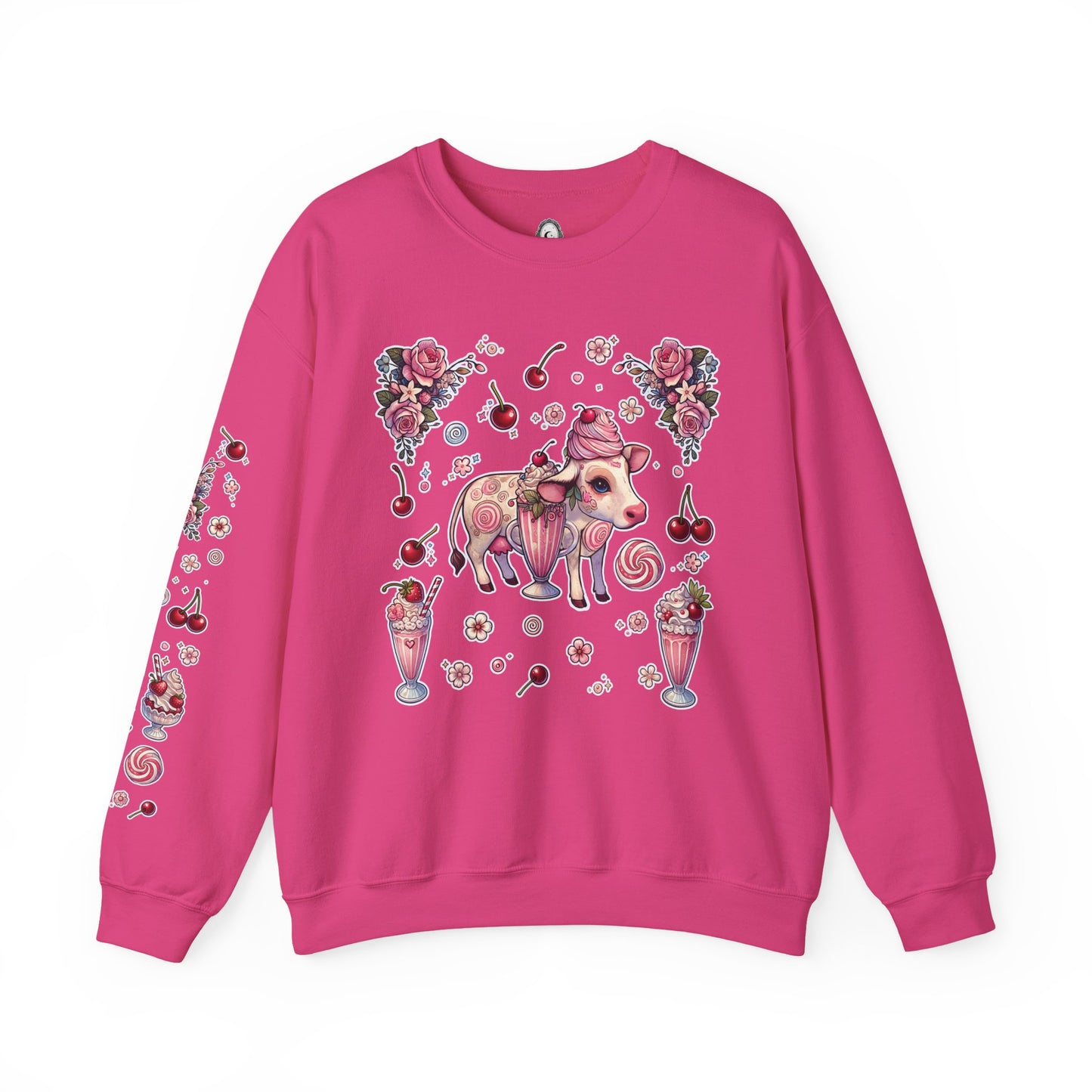 “Milkshake Cow” Unisex Heavy Blend™ Crewneck Sweatshirt — thick-cut comfort with dairy-core drip 🐄🥤🖤✨