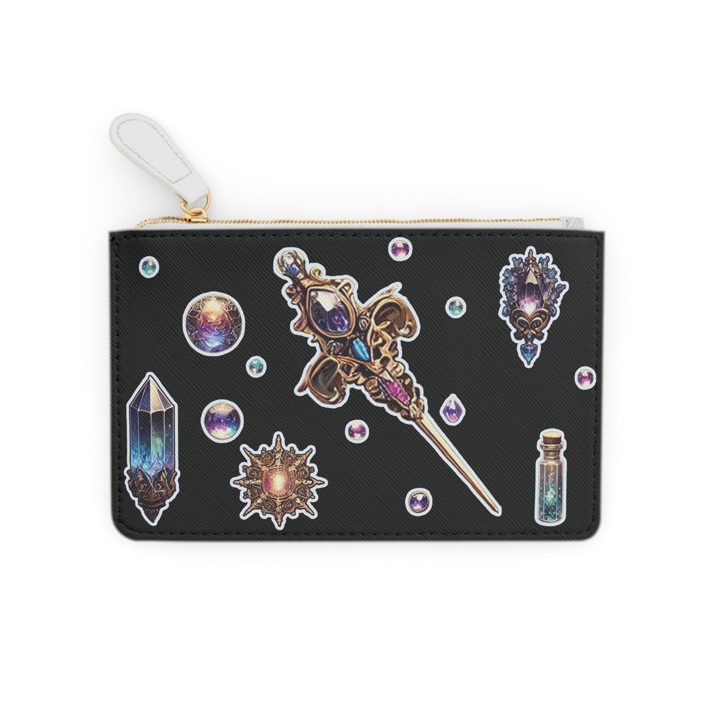 "Crystal Gem" Mini Clutch Bag in black