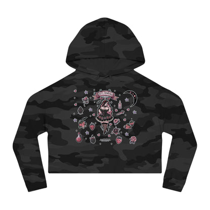 🍓“Berry Bewitched” Cropped Hooded Sweatshirt — juicy, hexed, and laced with dark sweetness 🔮🖤✨