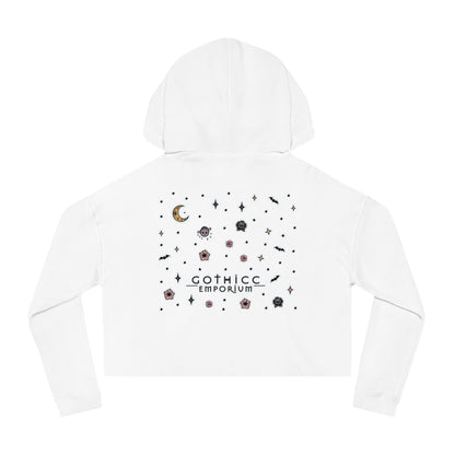 “Soft Goth” Cropped Hooded Sweatshirt — tender, toxic, and softly unbothered 🖤🌫️🕸️✨