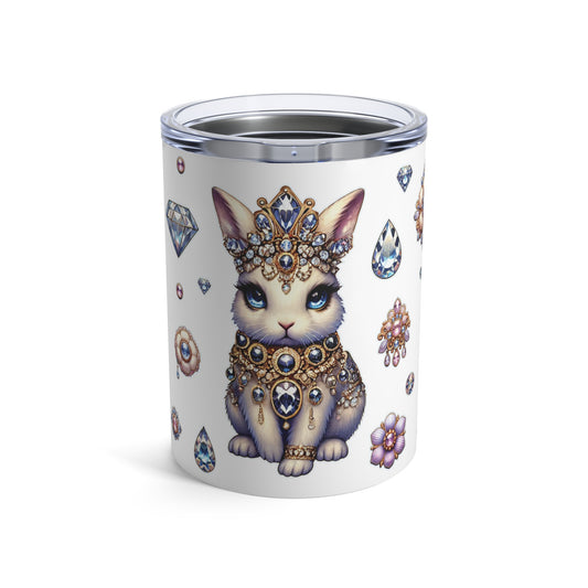 “Jeweled Bunny” Tumbler – 10oz — sweet, sparkly, and built for bold sips 🐰💅💎🖤