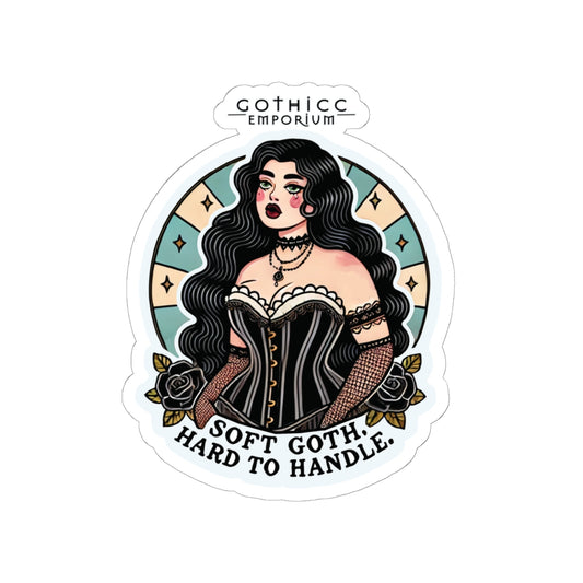 “Soft Goth” Kiss-Cut Sticker — delicate doom with a dreamy edge 🌸🖤🕯️✨