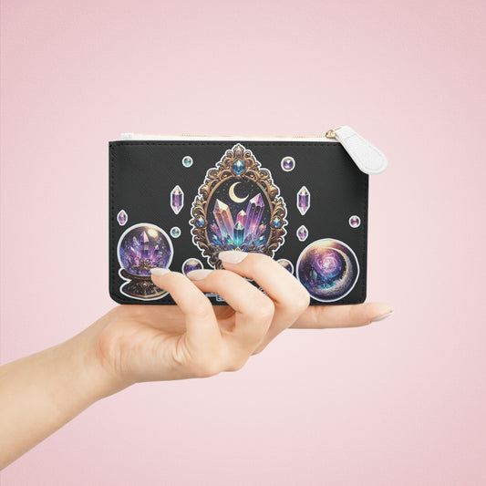 "Crystal Gem" Mini Clutch Bag in black